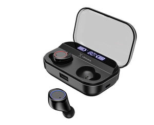 TWM Lexuma true wireless sweat proof Bluetooth 5.0 earbuds true wireless stereo earbuds Xbud-Z Bluetooth earphones black white